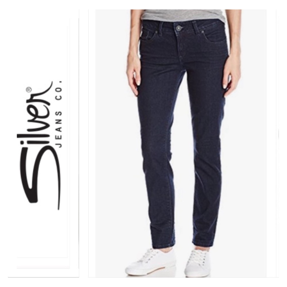 EXC! Silver Jeans Suki Mid Pencil Skinny Women's Size 32 x 29 Dark Stretch